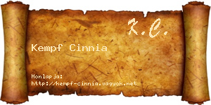Kempf Cinnia névjegykártya